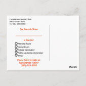 Herinnering voor Pet Business Cat Veterinary Benoe Briefkaart (Achterkant)
