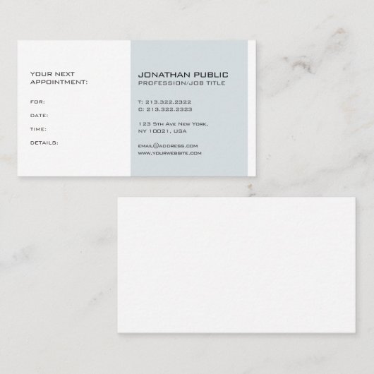 Herinnering voor professionele moderne e-legant be afsprakenkaartje (Voorkant / Achterkant)