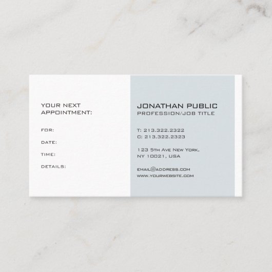 Herinnering voor professionele moderne e-legant be afsprakenkaartje (Voorkant)