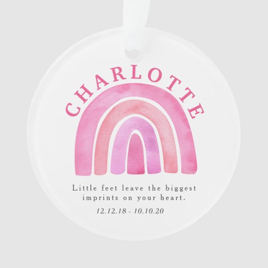 Herinnering voor roze regenboogkinderen ornament (voorkant)