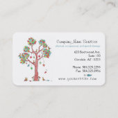 Herinnering voor schattige hartbomen en vogels voo visitekaartje (Achterkant)