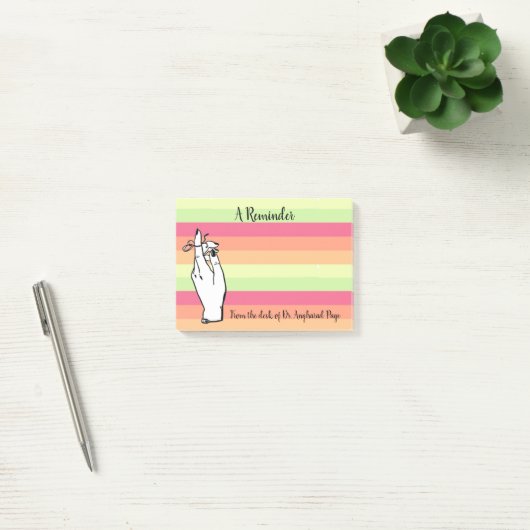 Herinnering voor  Sherbet Stripes Aangepast 4X3 Post-it® Notes (Kantoor)