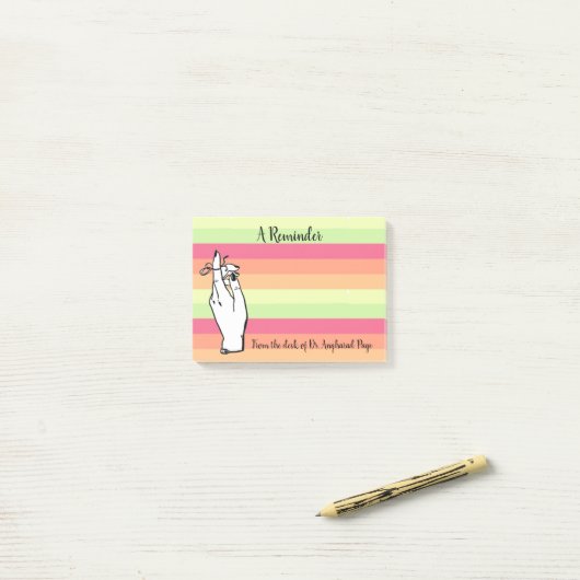 Herinnering voor Sherbet Stripes Aangepast 4X3 Post-it® Notes (Op bureau)