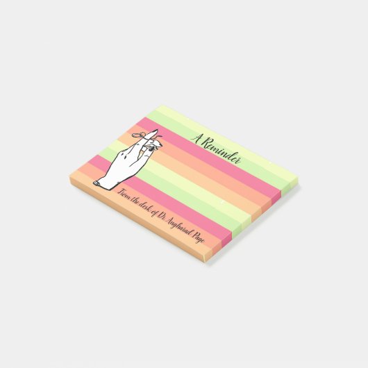 Herinnering voor Sherbet Stripes Aangepast 4X3 Post-it® Notes (Schuin)