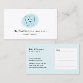 Herinnering voor tandartsafspraak afsprakenkaartje (Voorkant / Achterkant)