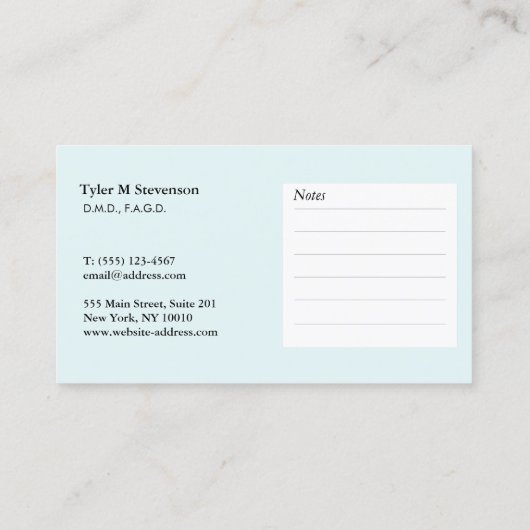 Herinnering voor tandartsafspraak afsprakenkaartje (Achterkant)