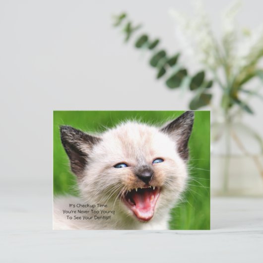 Herinnering voor tandheelkundige controle Teth Bab Briefkaart (Staand voorkant)