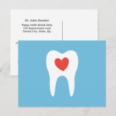 Herinnering voor tandheelkundige geneeskunde, blau briefkaart (Voorkant / Achterkant)