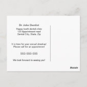 Herinnering voor tandheelkundige geneeskunde, blau briefkaart (Achterkant)