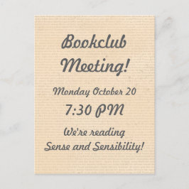 Herinnering voor Vellum Look-boekenclub Briefkaart