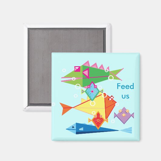 Herinnering voor vissen voeden magneet (Voorkant / Achterkant)