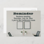 Herinnering voor zakelijke vergadering briefkaart (Voorkant / Achterkant)