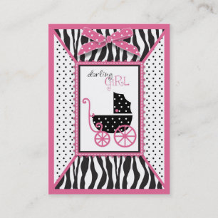 Herinnering voor Zebra Print & Baby Carriage Baby  Visitekaartje