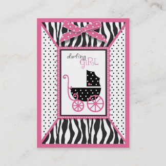 Herinnering voor Zebra Print & Baby Carriage Baby Visitekaartje