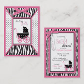 Herinnering voor Zebra Print & Baby Carriage Baby Visitekaartje (Voorkant / Achterkant)