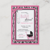 Herinnering voor Zebra Print & Baby Carriage Baby Visitekaartje (Achterkant)