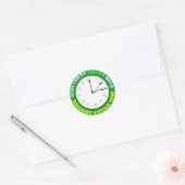 Herinnering voor zomertijd ronde sticker (Envelop)