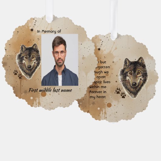 Herinnering Wolf Wolven Dier Ornament Kaart (Voorkant / Achterkant)