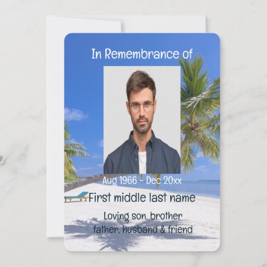 Herinnering Zakformaat Aandenken Tropisch Strandpa Kaart (Achterkant)