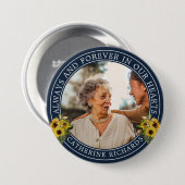 Herinnering Zonnebloemen Foto Memorial Ronde Button 7,6 Cm (Voorkant /achterkant)