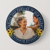 Herinnering Zonnebloemen Foto Memorial Ronde Button 7,6 Cm (Voorkant)
