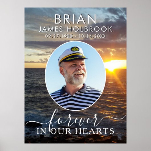 Herinnering Zonsondergang op de Oceaan Foto Voor a Poster (Voorkant)