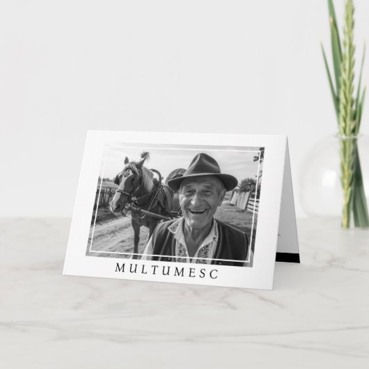 Herinnering zwart wit fotografie bedankkaart (Voorkant)