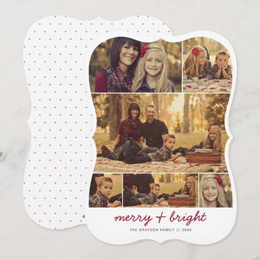 Herinneringen 6 Foto Beugel Vakantie Wenskaart Feestdagenkaart (Voorkant / Achterkant)