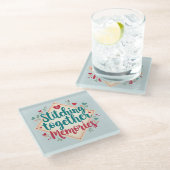 Herinneringen aan elkaar stikken Borduurkunst Glazen Onderzetter (Schuin)