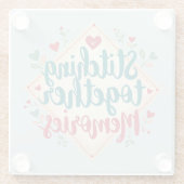 Herinneringen aan elkaar stikken Borduurkunst Glazen Onderzetter (Achterkant)