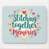 Herinneringen aan elkaar stikken Borduurkunst Muismat (Voorkant)