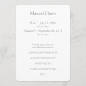 herinneringen aan familiefoto ' s programmakaart (Achterkant)