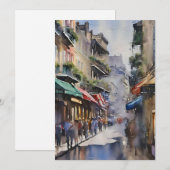 Herinneringen aan New Orleans - Bourbon Street B Feestdagenkaart (Voorkant / Achterkant)