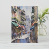 Herinneringen aan New Orleans - Bourbon Street B Feestdagenkaart (Staand voorkant)