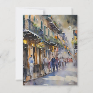 Herinneringen aan New Orleans - Bourbon Street E Feestdagenkaart