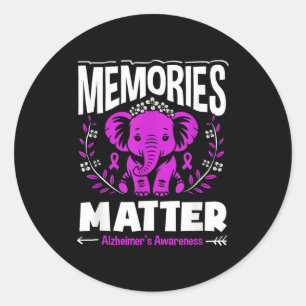 Herinneringen alzheimer bewustwording steun olifan ronde sticker