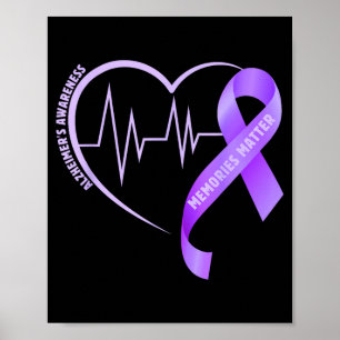 Herinneringen alzheimer bewustzijn paarse lint poster