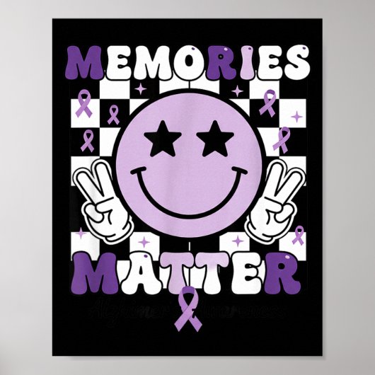 Herinneringen alzheimer bewustzijn paarse lint poster (Voorkant)