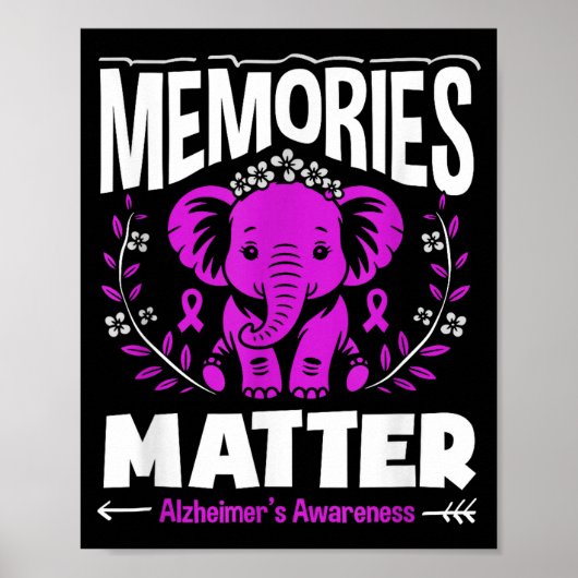 Herinneringen alzheimer bewustzijn steun olifant poster (Voorkant)