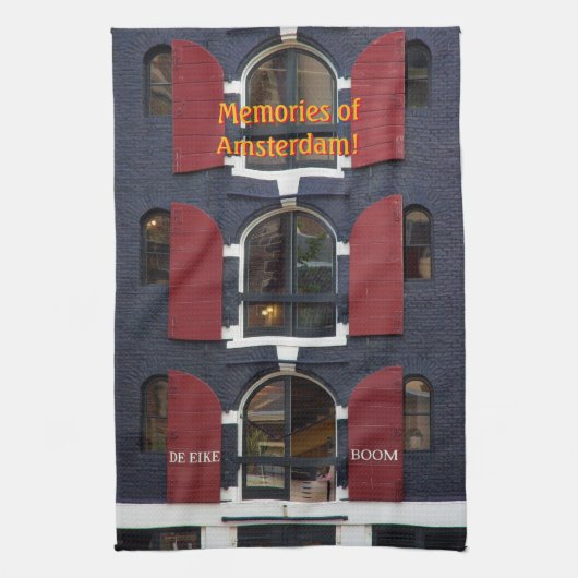 Herinneringen Amsterdam, de eikenboom, de Eiken Bo Theedoek (Verticaal)