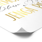 herinneringen bouwen, een Jenga-trouwbord tekenen Poster (Hoek)