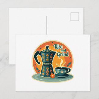 Herinneringen die doorsijpelen: Vintage koffiemome Briefkaart