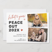 Herinneringen en een nieuw begin: 2 Photo Peace Ou Feestdagenkaart (Voorkant)