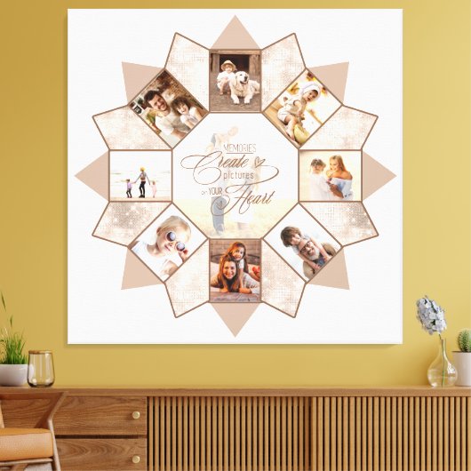 Herinneringen Fotocollage Aarde Tonen ID1016 Canvas Afdruk (Insitu (Woonkamer))