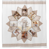 Herinneringen Fotocollage Aarde Tonen ID1016 Douchegordijn (Voorkant)