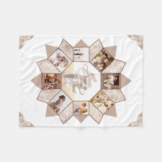 Herinneringen Fotocollage Aarde Tonen ID1016 Fleece Deken (Voorkant (Horizontaal))