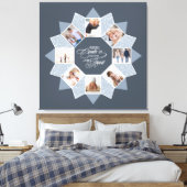 Herinneringen Fotocollage Dusty Blue ID1016 Canvas Afdruk (Insitu (Slaapkamer))