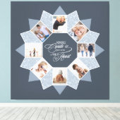 Herinneringen Fotocollage Dusty Blue ID1016 Canvas Afdruk (Insitu (Houten vloer))
