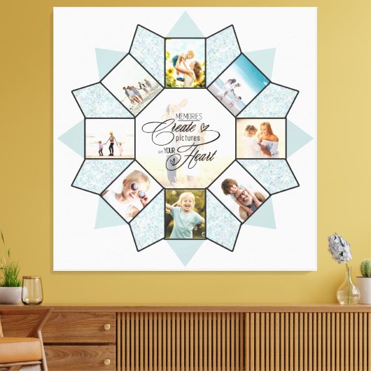 Herinneringen Fotocollage Zee ID1016 Canvas Afdruk (Insitu (Woonkamer))