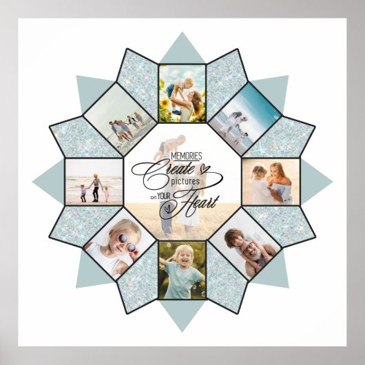 Herinneringen Fotocollage Zee ID1016 Poster (Voorkant)